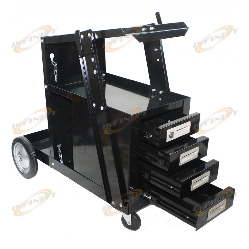 4 Drawer Welding Welder Cart 150lbs Mig Flux Arc Tig Plasma Machine